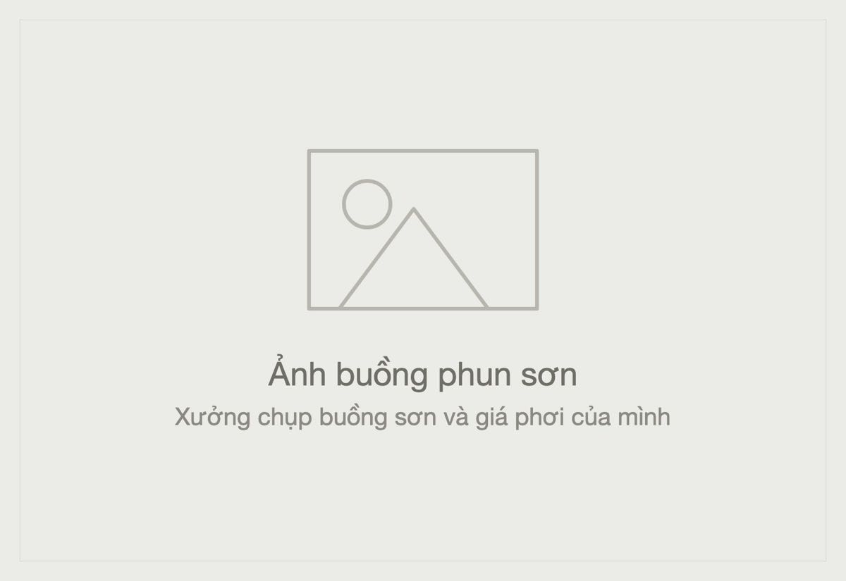 Ô nhãn xám vẽ sẵn — chỗ để xưởng gắn ảnh buồng phun sơn của mình